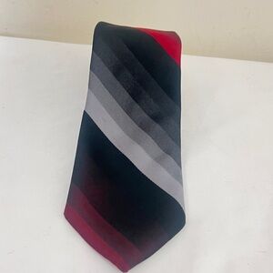 Authentic Leatherback Satins Wembley Classic Red/Black/Gray graphic Silk Tie Men